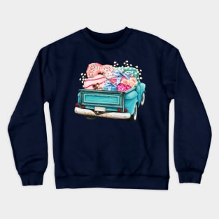 VINTAGE RETRO PICKUP TRUCK WITH CELEBRATION SWEET TREATS AND GIFTS Crewneck Sweatshirt